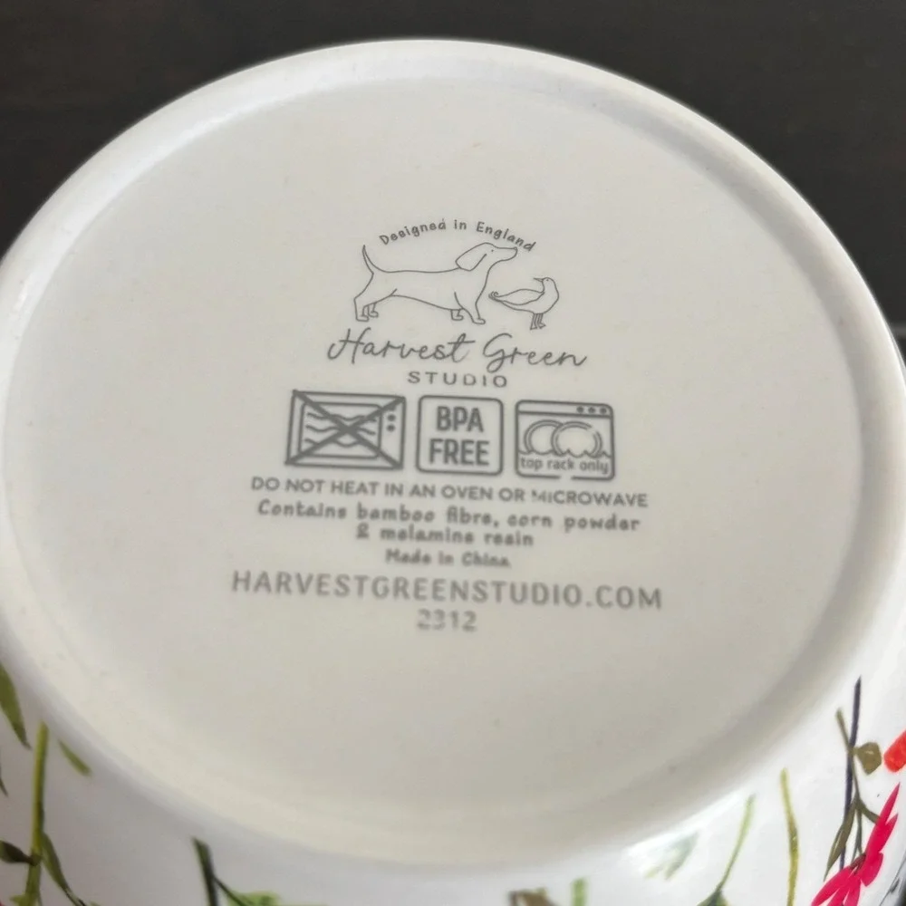 Set of 4 Nectar Meadows Picnic Bowls | Harvest Green Studio | Bamboo Fiber